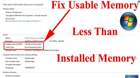 total physical memory less than installed|installed vs total physical memory.